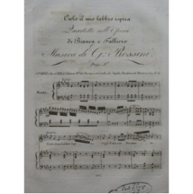 ROSSINI G. Bianca e Falliero Quartetto Chant Piano ca1820
