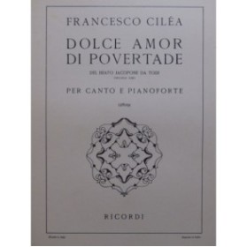 CILÉA Francesco Dolce Amor Di Povertade Chant Piano 1950