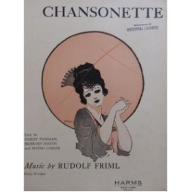 FRIML Rudolf Chansonnette Chant Piano 1923