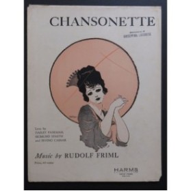 FRIML Rudolf Chansonnette Chant Piano 1923