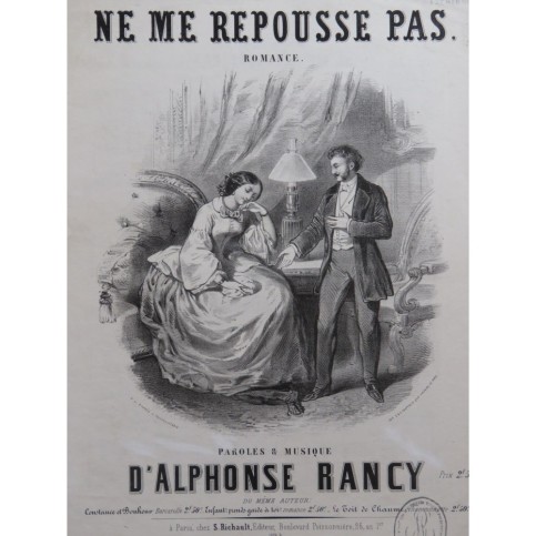 RANCY Alphonse Ne me repousse pas Chant Piano ca1850