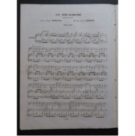 HENRION Paul Une Fête Flamande Chant Piano 1849