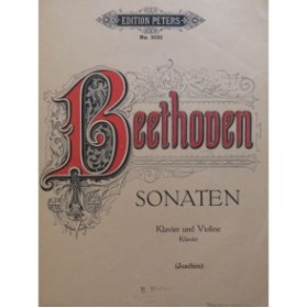 BEETHOVEN Sonates Sonaten 10 pièces pour Violon Piano