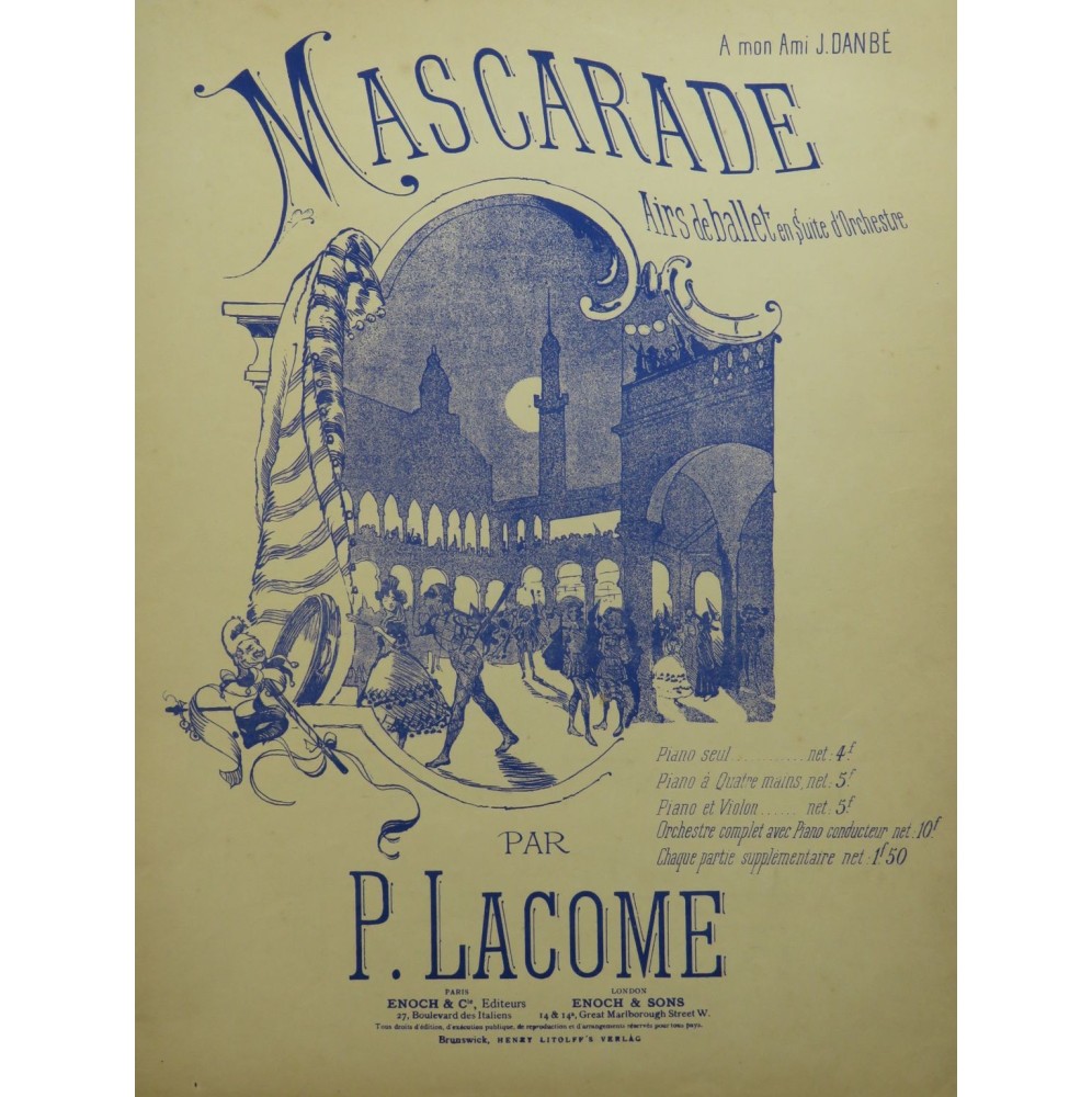 LACOME Paul Mascarade Airs de Ballet Piano 4 mains ca1886