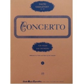 KABALEVSKY Dmitri Concerto Op 48 Violon Piano 1951