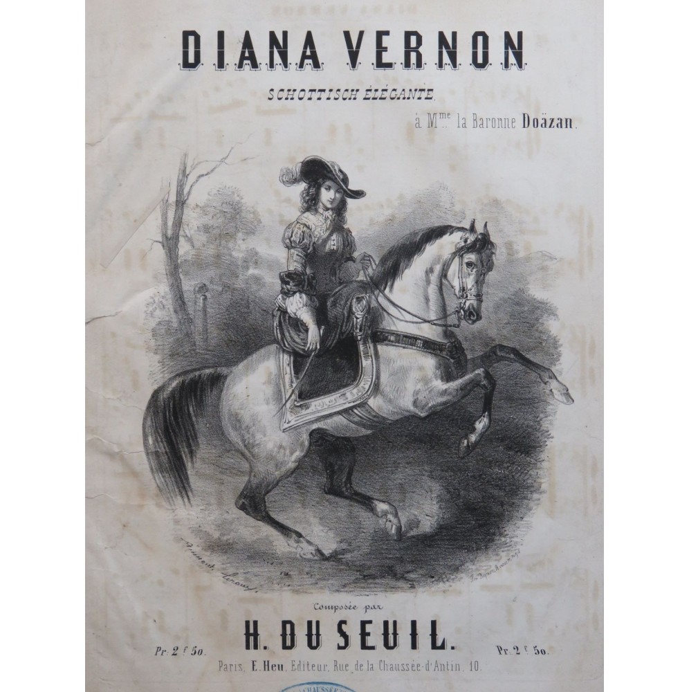 DU SEUIL H. Diana Vernon Piano ca1850