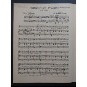 BOREL-CLERC Charles Puisque je t'aime ! Chant Piano 1905