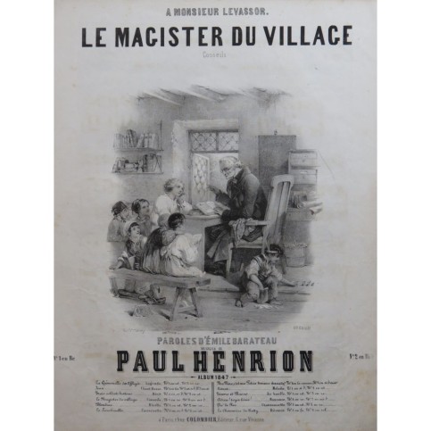 HENRION Paul Le Magister du Village Chant Piano 1847