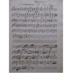Contredanses de la Dame Blanche Manuscrit 2 Guitares ca1830