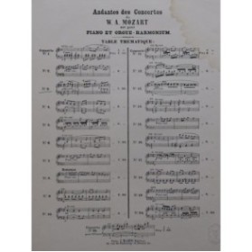 MOZART W. A. Concerto No 3 Andante Piano Harmonium ca1869