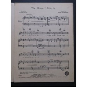 ROBINSON Earl The House I Live In Frank Sinatra Chant Piano 1942