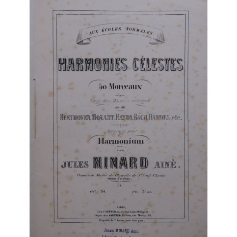 MINARD Jules Harmonies Célestes 50 Pièces Harmonium XIXe