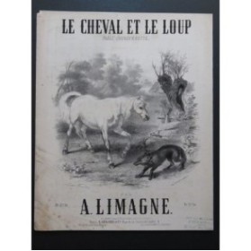 LIMAGNE A. Le Cheval et le Loup Chant Piano ca1860