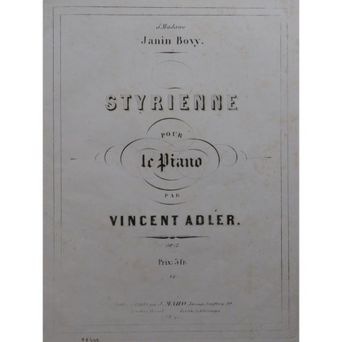 ADLER Vincent Styrienne Piano 1854