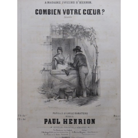 HENRION Paul Combien votre coeur Chant Piano ca1850