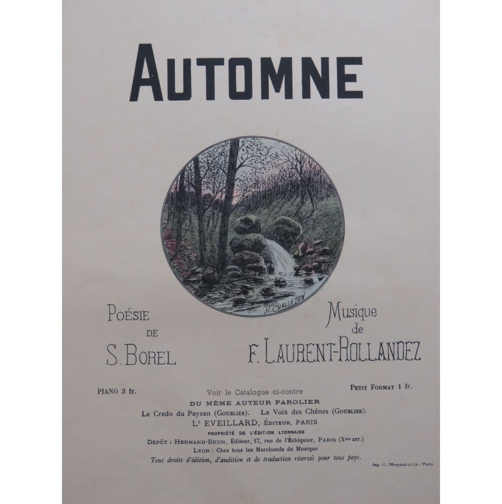 LAURENT-ROLLANDEZ F. Automne Chant Piano