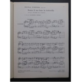 PORPORA Nicola Senza il suo bene la tortorella Chant Piano 1959
