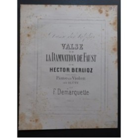 BERLIOZ Hector Danse des Sylphes Piano Violon ou Flûte ca1877