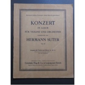 SUTER Hermann Konzert Concerto op 23 Violon Piano 1923