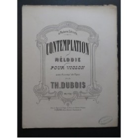 DUBOIS Théodore Contemplation Violon Piano ca1868