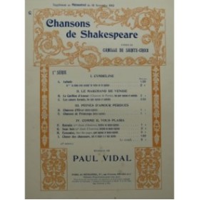 VIDAL Paul Sous bois Chant Piano 1912