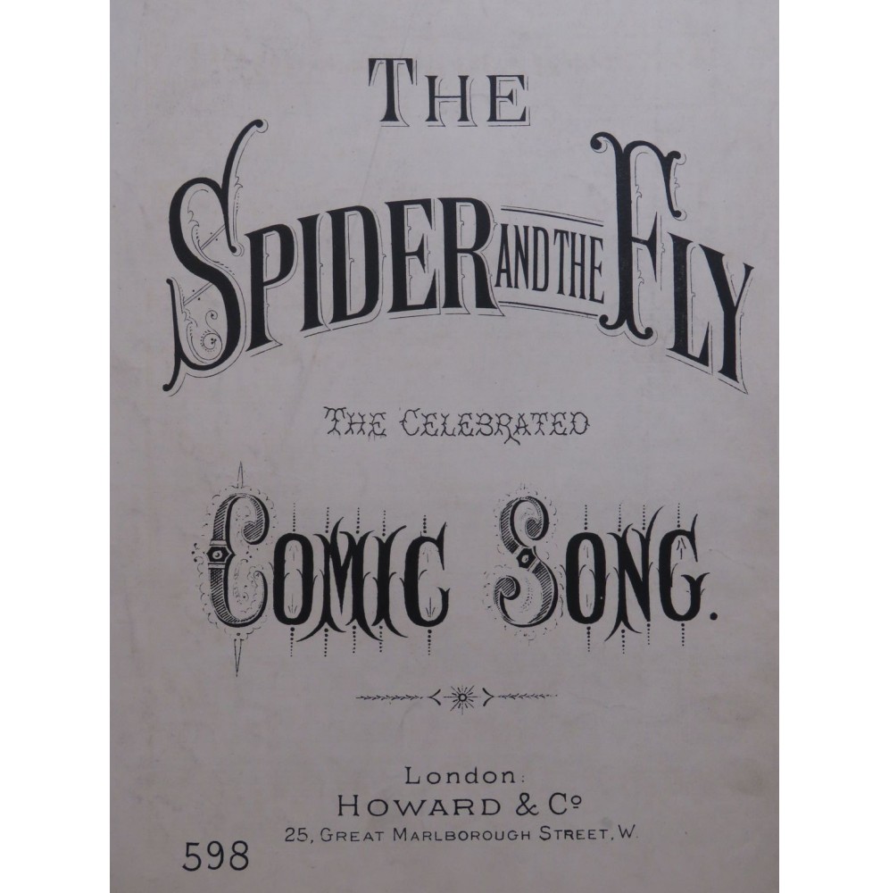 The Spider and the Fly The Celebrated Comic Song Chant Piano XIXe