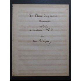 LESTOQUOY Louis Le Choix d'un Mari Manuscrit Chant Piano XIXe