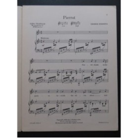 ROBERTS George Pierrot Chant Piano 1923