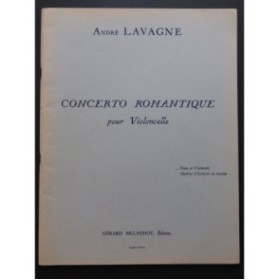 LAVAGNE André Concerto Romantique Violoncelle Piano