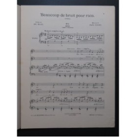 PUGET Paul Beaucoup de Bruit pour Rien Opéra No 1 Chant Piano 1898
