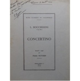 BOCCHERINI Luigi Concertino Dédicace Pierre Ruysen Piano Violoncelle 1956