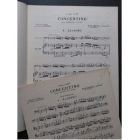 BOCCHERINI Luigi Concertino Dédicace Pierre Ruysen Piano Violoncelle 1956