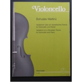 MARTINU Bohuslav Variations on a Slovakian Theme Violoncelle Piano 1960