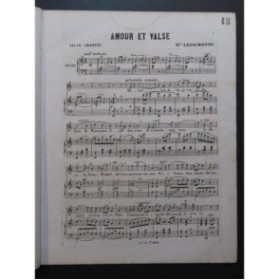 LASSIMONNE Maurice Amour et Valse Dédicace Chant Piano ca1865