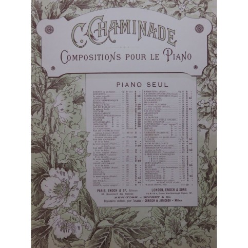 CHAMINADE Cécile Sérénade Piano 1884