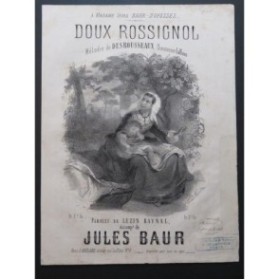 BAUR Jules Doux Rossignol Chant Piano ca1850