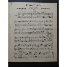 BIZET Georges L'Arlésienne Menuet No 1 Piano 4 mains ca1885