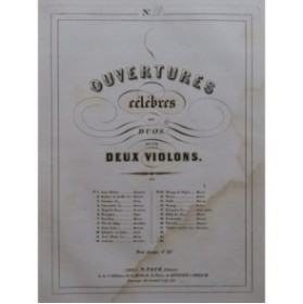 WEBER Robin des Bois Ouverture pour 2 Violons ca1840