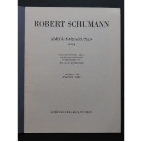 SCHUMANN Robert Abegg-Variationen op 1 Piano
