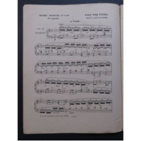 BERTINI Henri 25 Etudes op 29 2e Cahier Piano ca1860