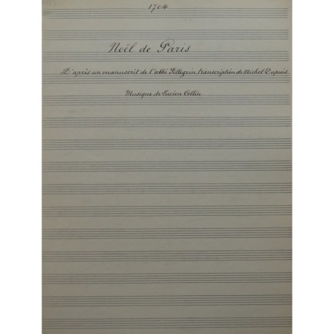 PELLEGRIN Noël de Paris Manuscrit Chant Piano 1916