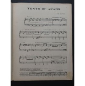 LEE DAVID Tents of Arabs Piano 1919