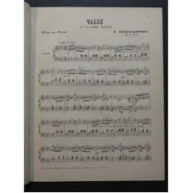 TSCHAÏKOWSKY P. I. Valse Piano ca1900