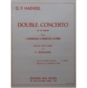 HAENDEL G. F. Double Concerto pour 2 Violoncelles Piano