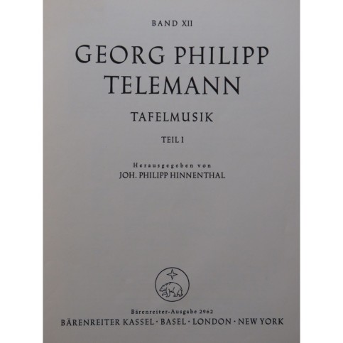 TELEMANN G. Ph. Tafelmusik Teil I Orchestre 1959