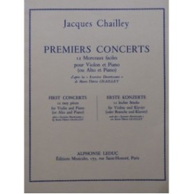CHAILLEY Jacques Premiers Concerts 12 Pièces Piano Violon ou Alto 1974
