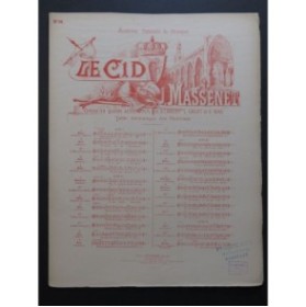MASSENET Jules Le Cid No 14 Air de Don Diègue Piano Chant 1886