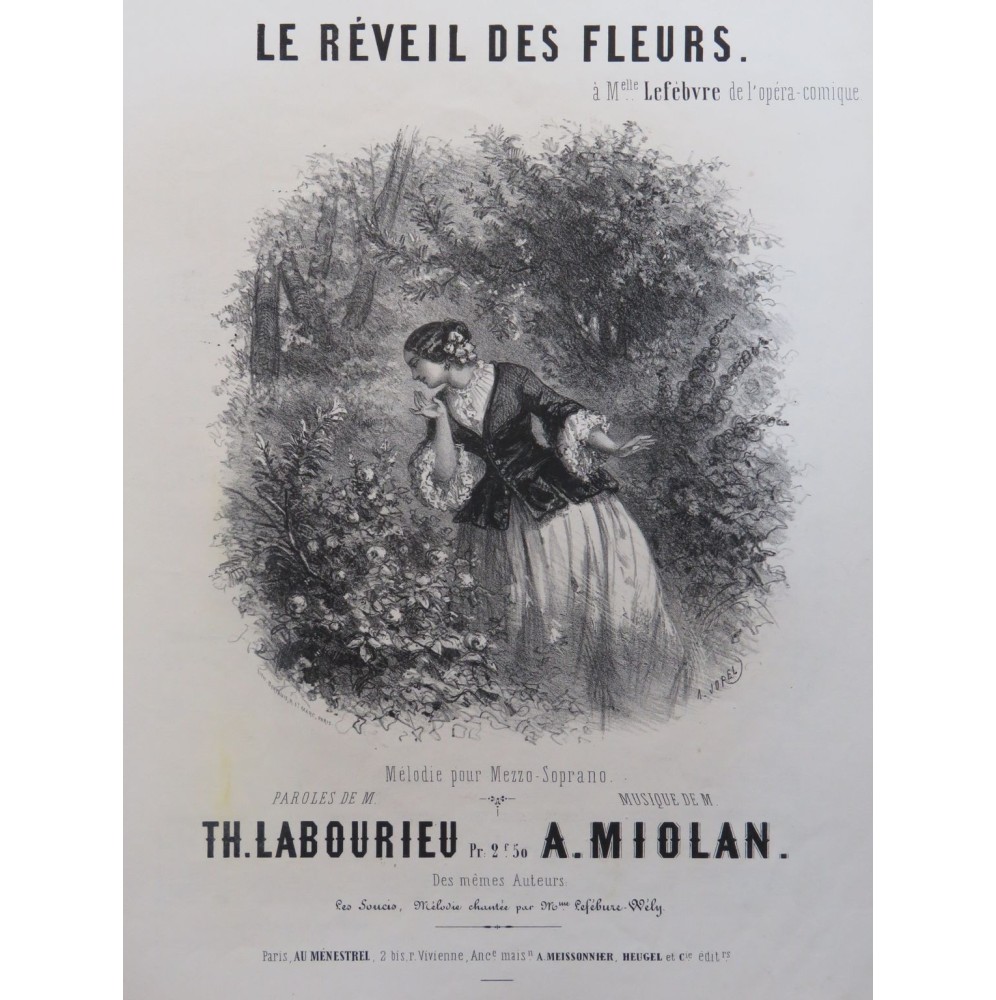 MIOLAN Alexandre Le Réveil des Fleurs Chant Piano ca1850
