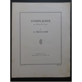 BEAUCAMP Albert Complainte Piano Clarinette 1951
