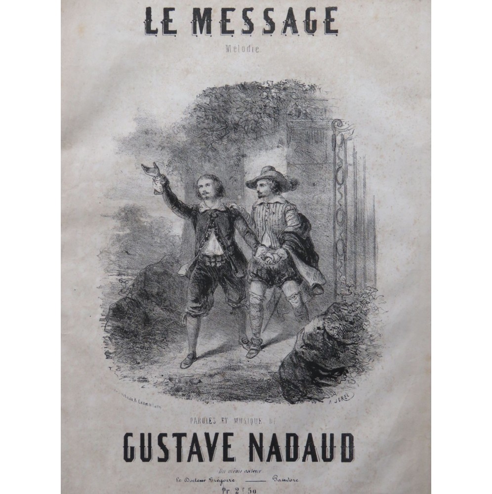 NADAUD Gustave Le Message Chant Piano ca1850